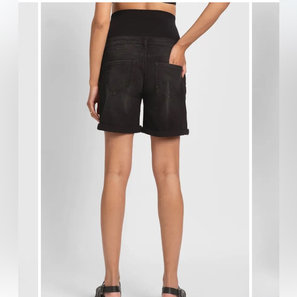 Seraphine Over the Bump Denim Maternity Shorts - Picture 6 of 14